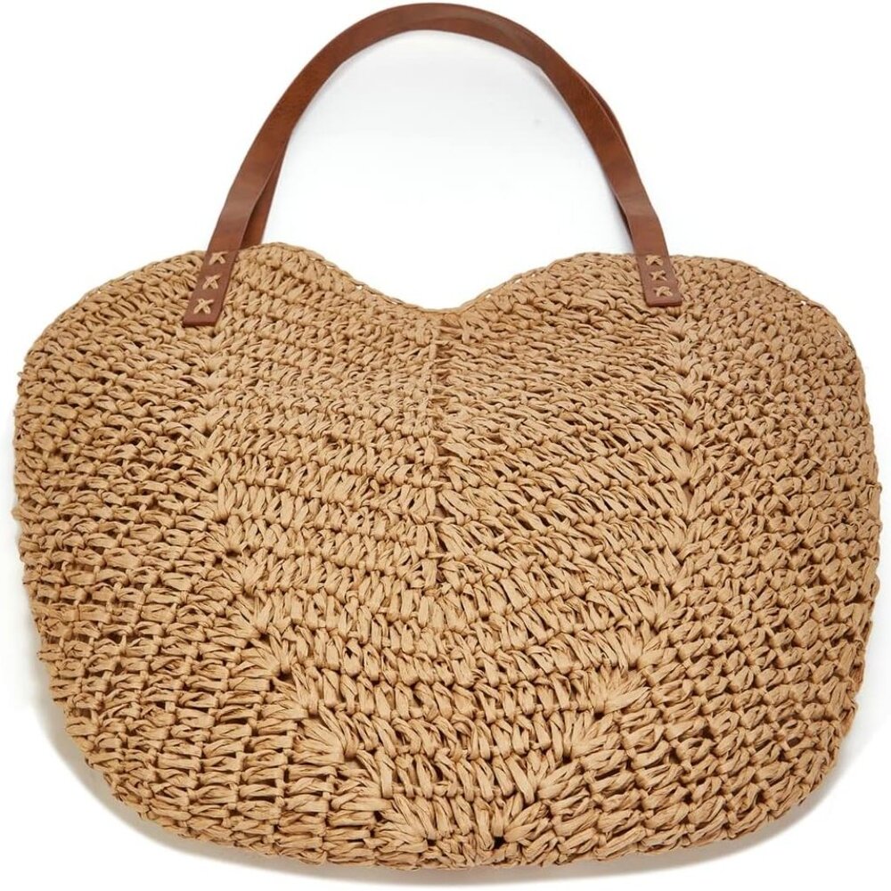 Summer Casual Straw Tote Bag Large Capacity Woven Shoulder Handbag for Summer Be - Picture 6 of 7